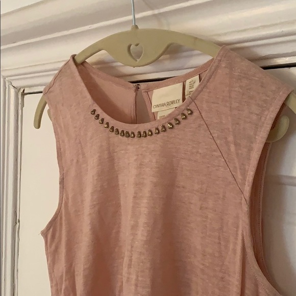 Cynthia Rowley hi-lo blouse w/ bejeweled neckline - Picture 2 of 2